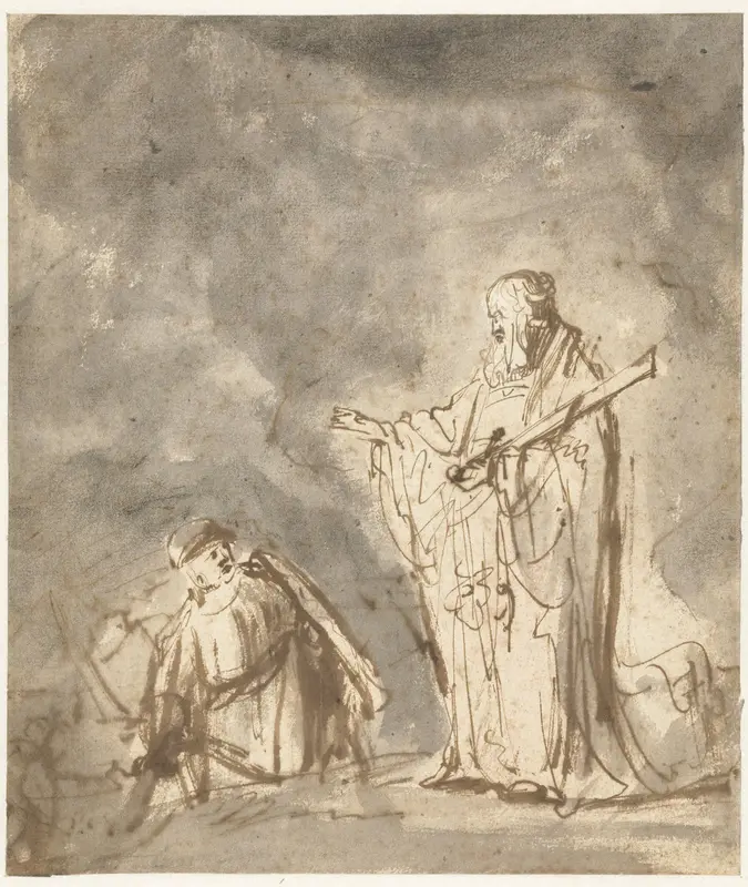 De bode van God verschijnt aan Jozua Wall Art by Ferdinand Bol - High-Resolution Digital Print