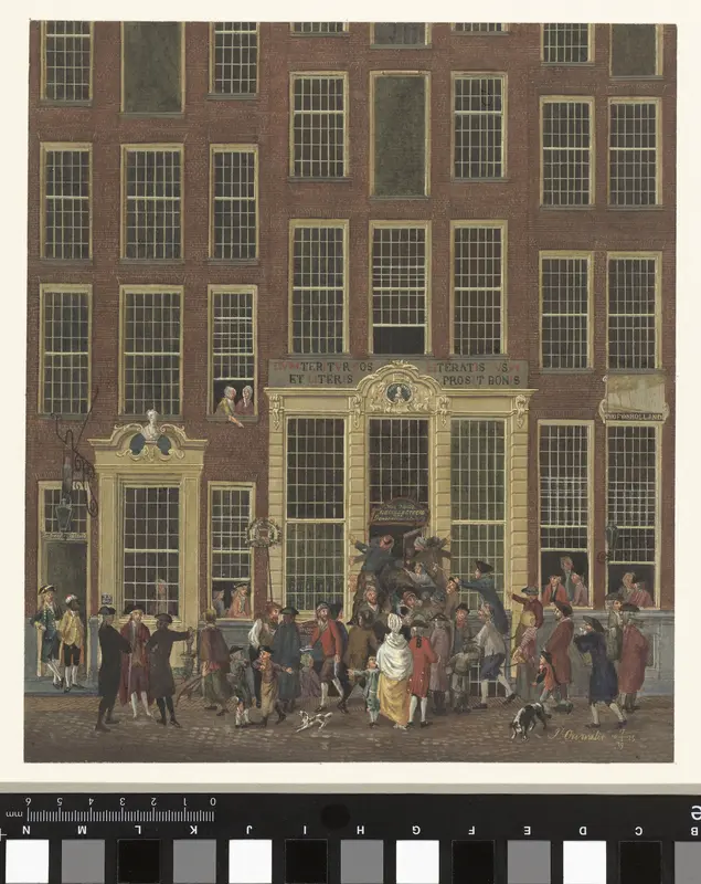 De boekhandel en het loterijkantoor van Jan de Groot in de Kalverstraat te Amsterdam Wall Art by anonymous - High-Resolution Digital Print