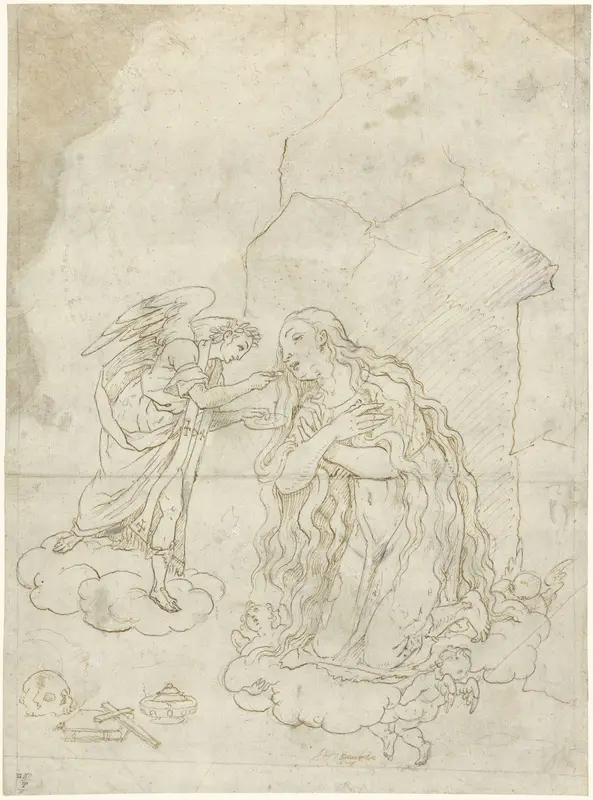 De boetvaardige Maria Magdalena ten hemel varend Wall Art by anonymous - High-Resolution Digital Print