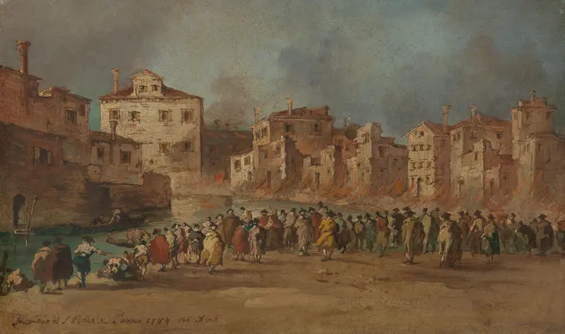 De brand in de wijk van San Marcuola, Venetië, 28 november 1789 Wall Art by Unknown - High-Resolution Digital Print