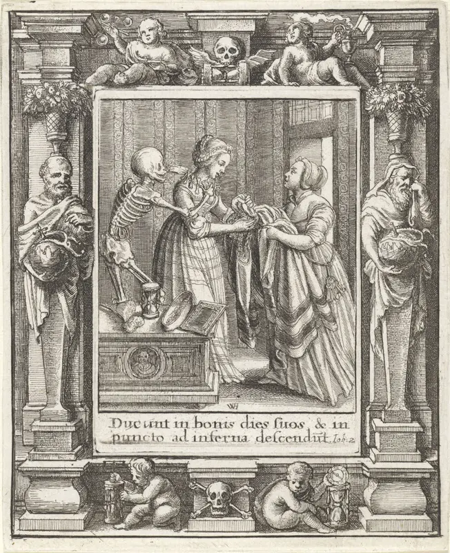 De bruid en de Dood Wall Art by Wenceslaus Hollar - High-Resolution Digital Print