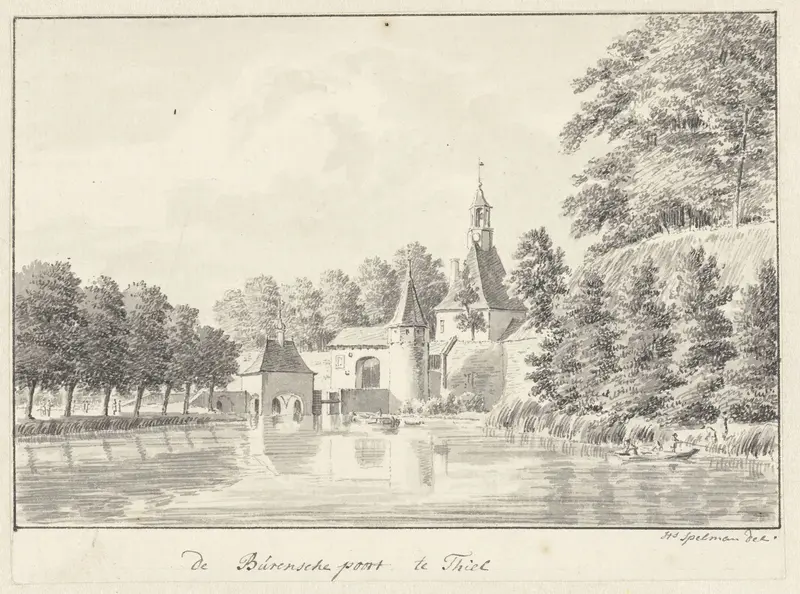 De Burense poort te Tiel Wall Art by Hendrik Spilman - High-Resolution Digital Print