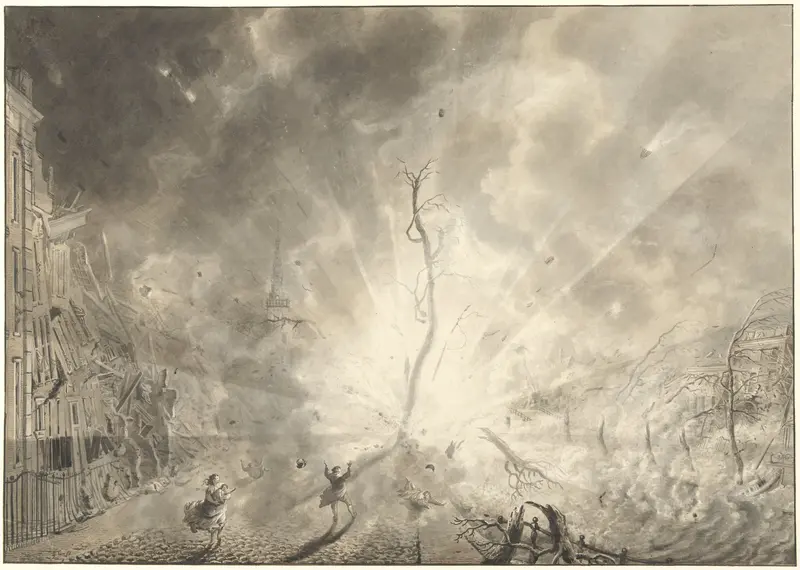 De buskruitramp te Leiden, 12 januari 1807 Wall Art by Unknown - High-Resolution Digital Print