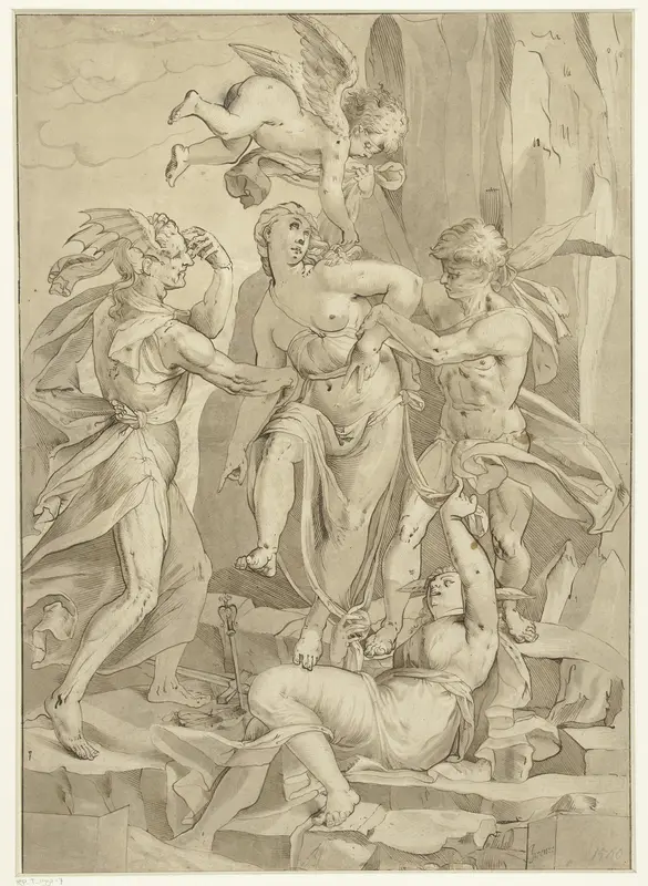 De Deugd in strijd met de Onwetendheid, de Dwaling en de Vooringenomenheid Wall Art by anonymous - High-Resolution Digital Print