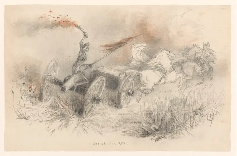 De dood rijdend op een door vier paarden getrokken kanon Wall Art by Carel Vosmaer - High-Resolution Digital Print