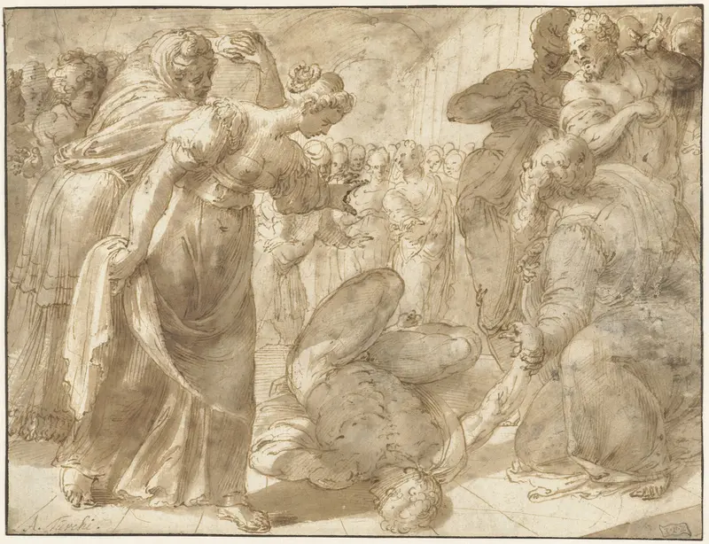 De dood van Ananias Wall Art by Alessandro Turchi - High-Resolution Digital Print