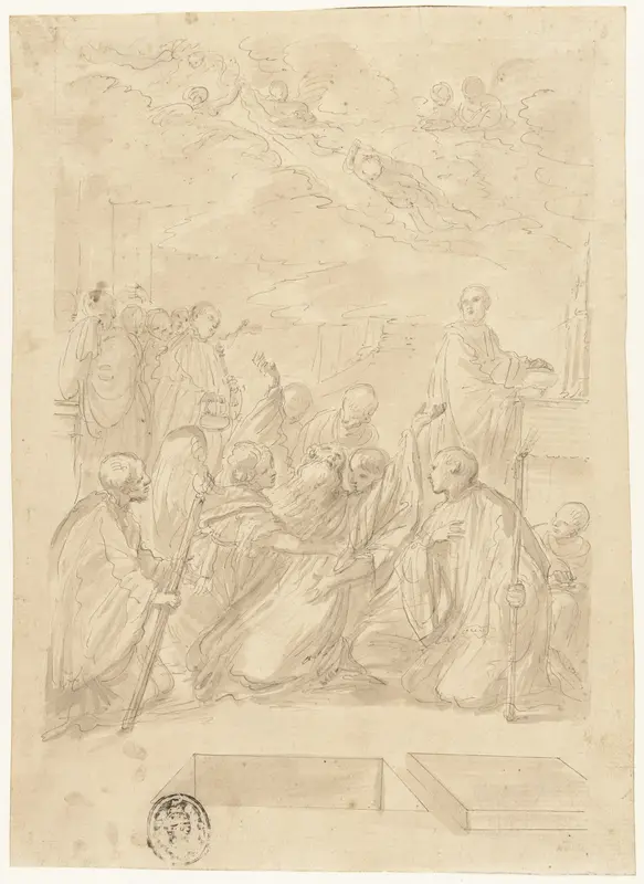 De dood van de Heilige Benedictus Wall Art by Domenico Maria Canuti - High-Resolution Digital Print