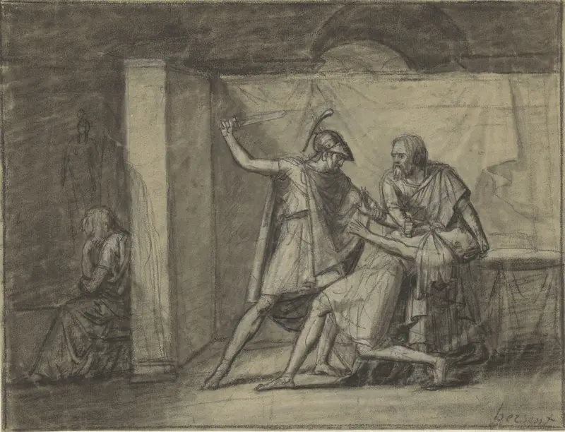 De dood van Julius Caesar(?) Wall Art by Louis Hersent - High-Resolution Digital Print