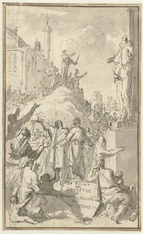 De Doodt van Lucretia of Grondlegging der Vrijheid Wall Art by Jan Goeree - High-Resolution Digital Print