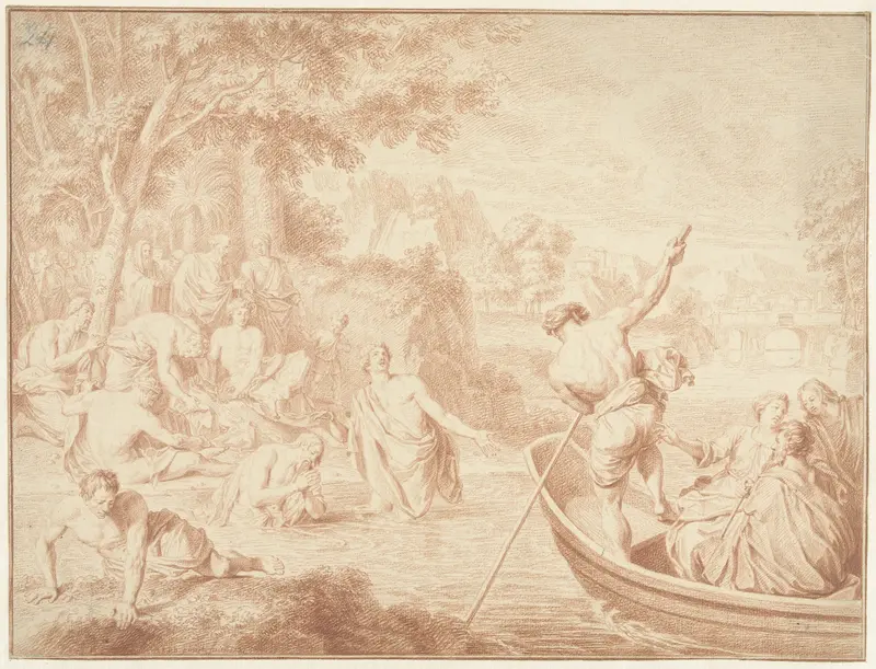 De doop van Christus Wall Art by Louis Fabritius Dubourg - High-Resolution Digital Print