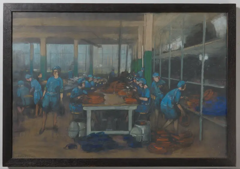 De draad- en kabelfabriek 'DRAKA' te Arnhem: het controleren van kabels Wall Art by Herman Heijenbrock - High-Resolution Digital Print