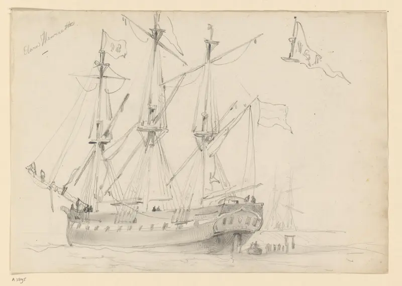 De driemaster Clara Henrietta Wall Art by Willem Anthonie van Deventer - High-Resolution Digital Print