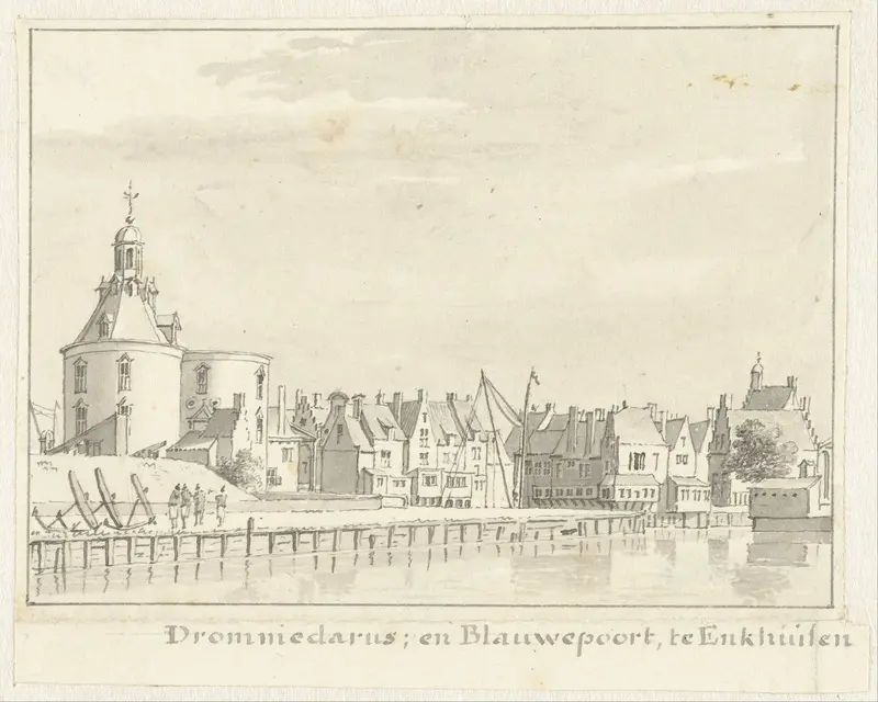 De Drommedaris en Blauwepoort te Enkhuizen Wall Art by Cornelis Pronk - High-Resolution Digital Print