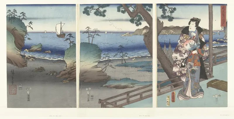 De elegante prins Genji te Suma Wall Art by Unknown - High-Resolution Digital Print