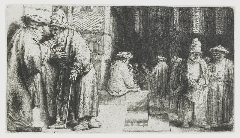 De Farizeeërs in de tempel Wall Art by Unknown - High-Resolution Digital Print