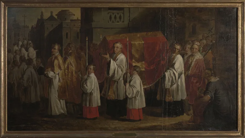 De fiere Margriet wordt overgebracht naar de Sint-Pieterskerk Wall Art by Pieter Jozef Verhaghen - High-Resolution Digital Print