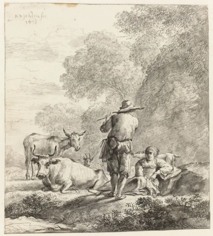 De fluitspelende herder Wall Art by anonymous - High-Resolution Digital Print