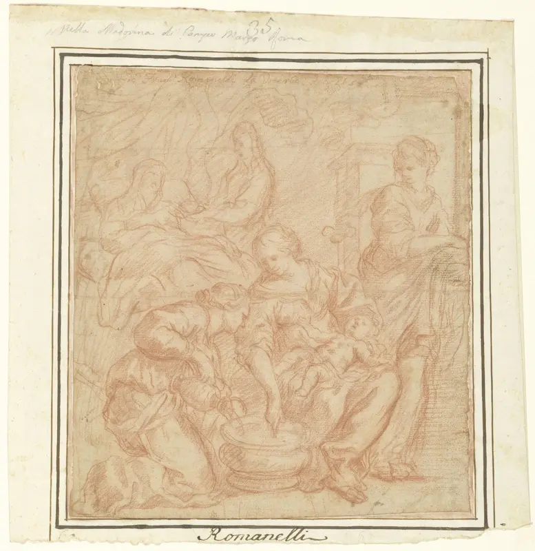 De geboorte van Johannes de Doper Wall Art by Giovanni Francesco Romanelli - High-Resolution Digital Print