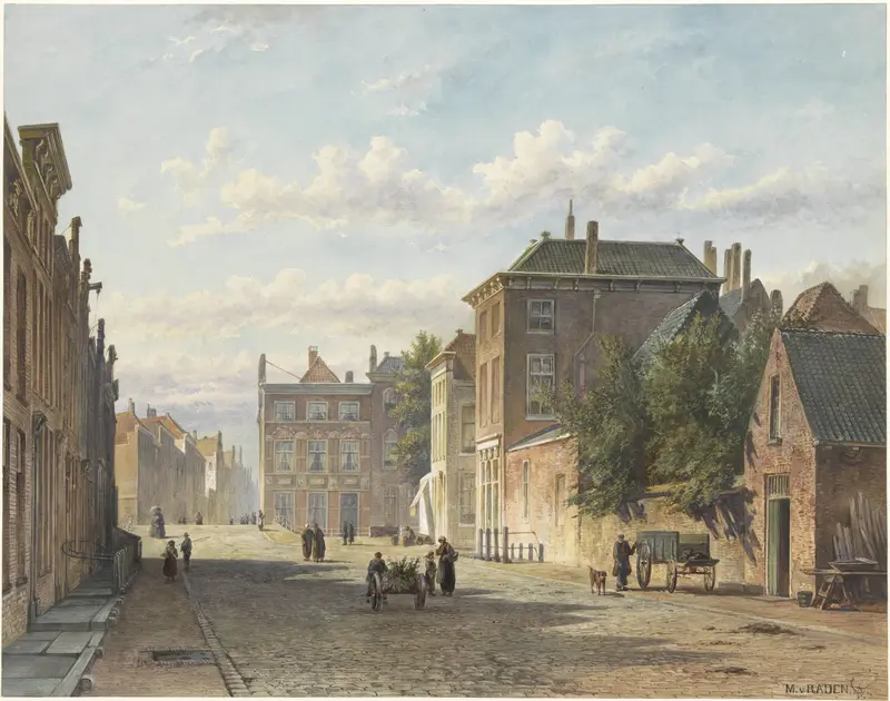 De Gedempte Burgwal te 's-Gravenhage Wall Art by Marinus van Raden - High-Resolution Digital Print