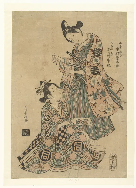 De geliefden Yaoya Oshichi en Kosho Kichisaburo Wall Art by Unknown - High-Resolution Digital Print