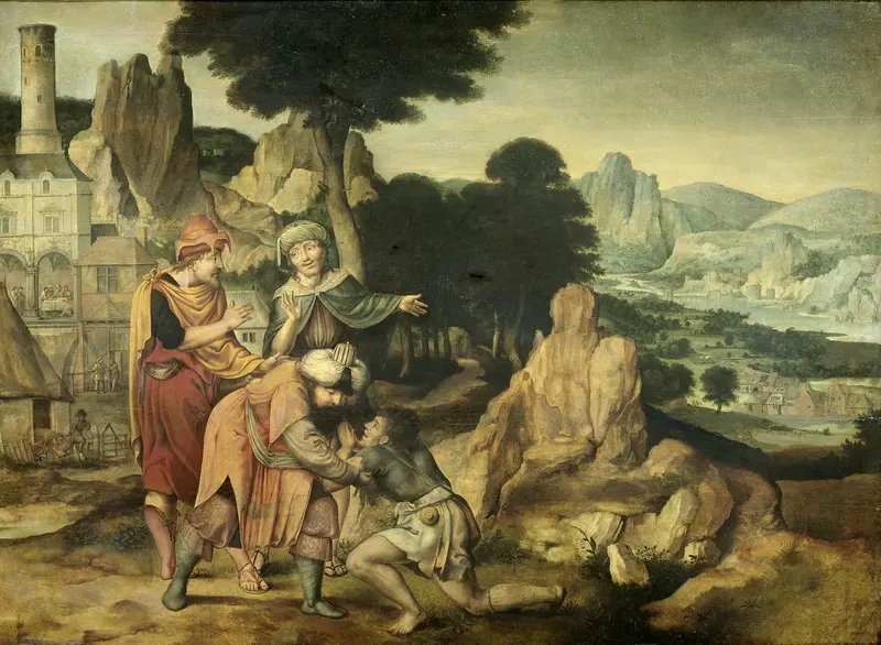 De gelijkenis van de verloren zoon Wall Art by Cornelis Massijs - High-Resolution Digital Print