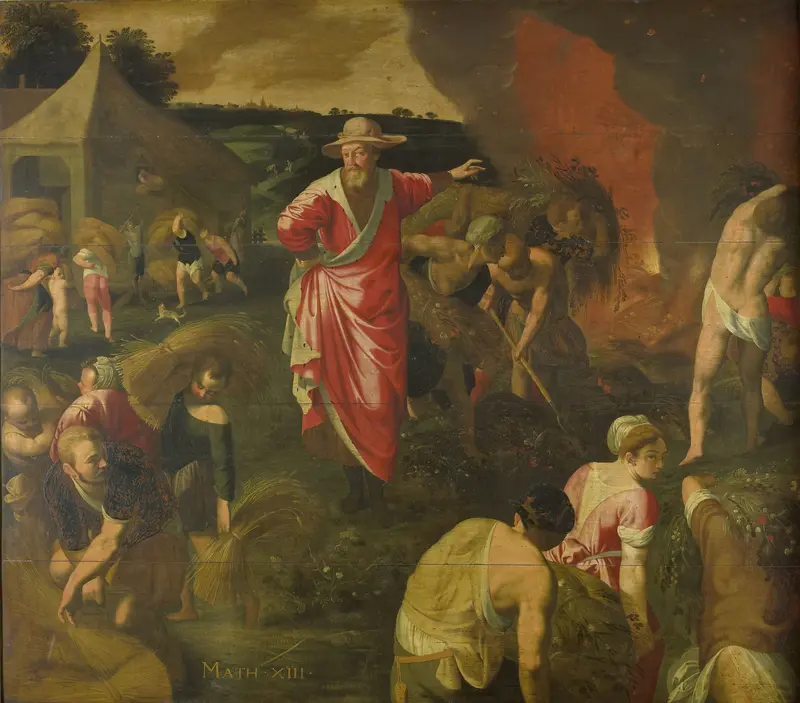 De gelijkenis van het onkruid onder de tarwe Wall Art by Unknown - High-Resolution Digital Print