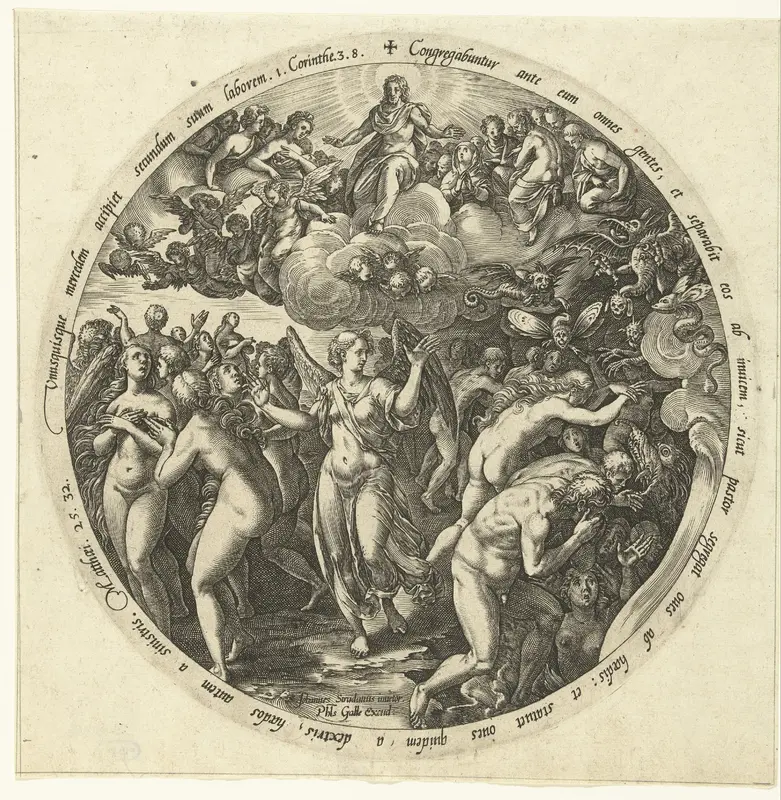 De gezegenden worden gescheiden van de vervloekten Wall Art by Hendrick Goltzius - High-Resolution Digital Print