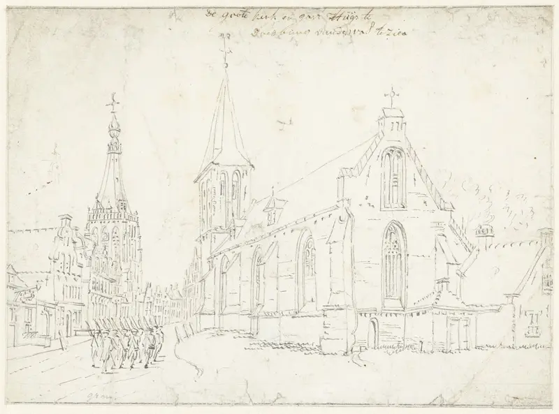 De Grote Kerk en het gasthuis te Doesburg, Gelderland Wall Art by Cornelis Pronk - High-Resolution Digital Print