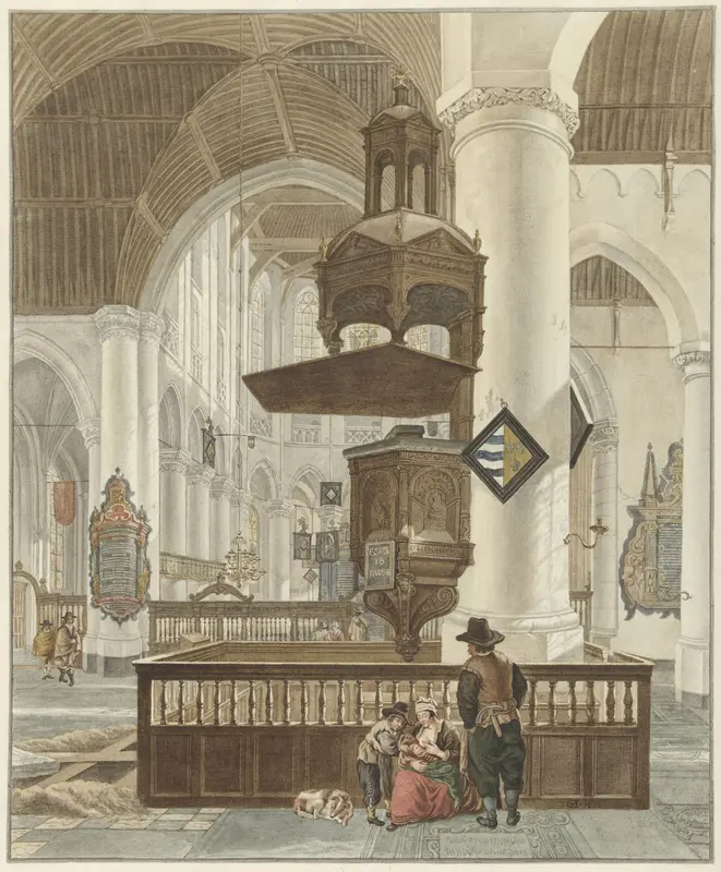 De Grote Kerk te 's-Gravenhage Wall Art by Abraham Delfos - High-Resolution Digital Print