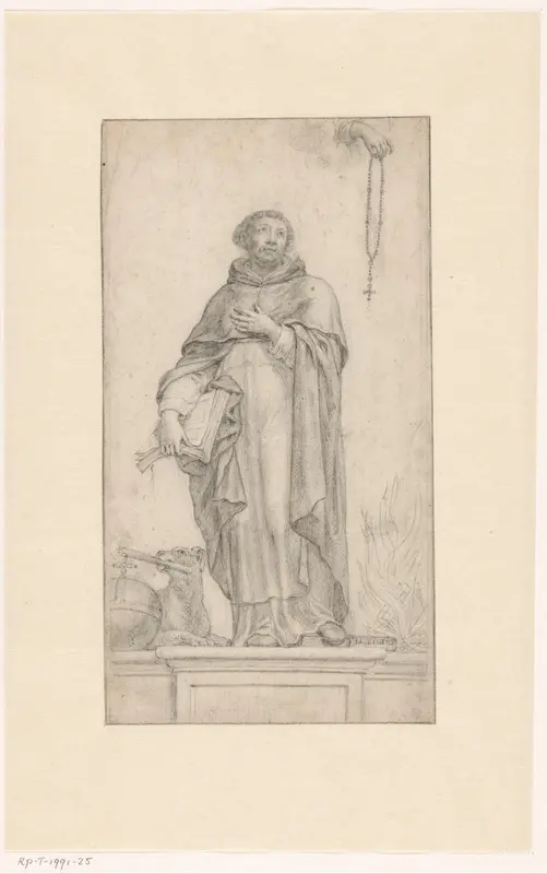 De H. Dominicus, staand ten voeten uit Wall Art by anonymous - High-Resolution Digital Print