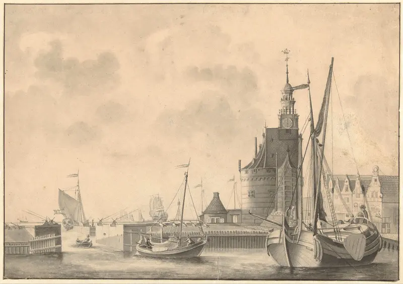 De haven te Hoorn Wall Art by Johan Antonie Kaldenbach - High-Resolution Digital Print