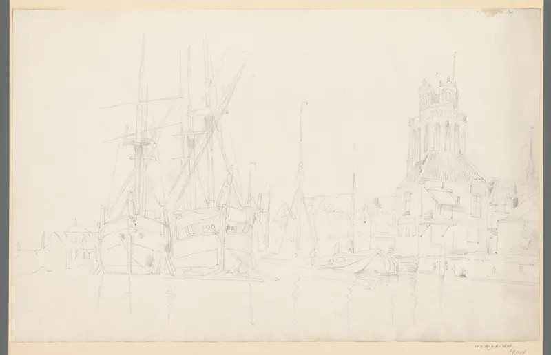 De haven van Dordrecht Wall Art by Willem Anthonie van Deventer - High-Resolution Digital Print