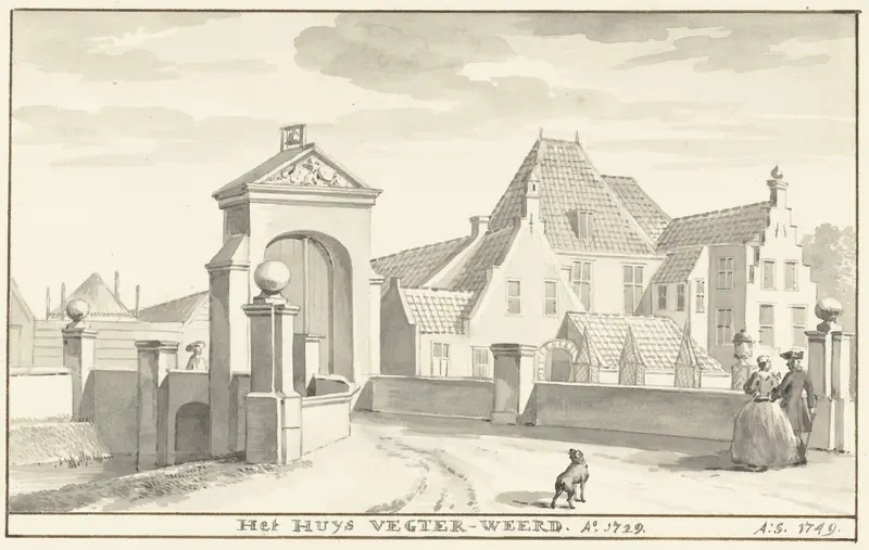 De havezathe Vechterweerd bij Zwolle in 1729 Wall Art by Unknown - High-Resolution Digital Print