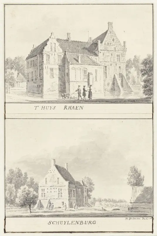 De havezathes Rhaan en Schuylenburg in Salland, Overijssel Wall Art by Hendrik Spilman - High-Resolution Digital Print