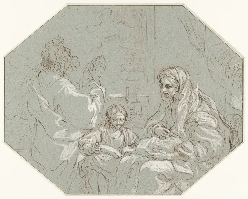 De heilige Anna leert Maria lezen Wall Art by Giacinto Calandrucci - High-Resolution Digital Print