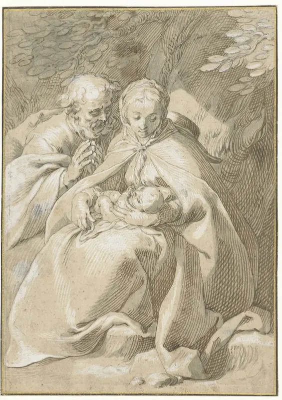 De heilige Familie Wall Art by Abraham Bloemaert - High-Resolution Digital Print