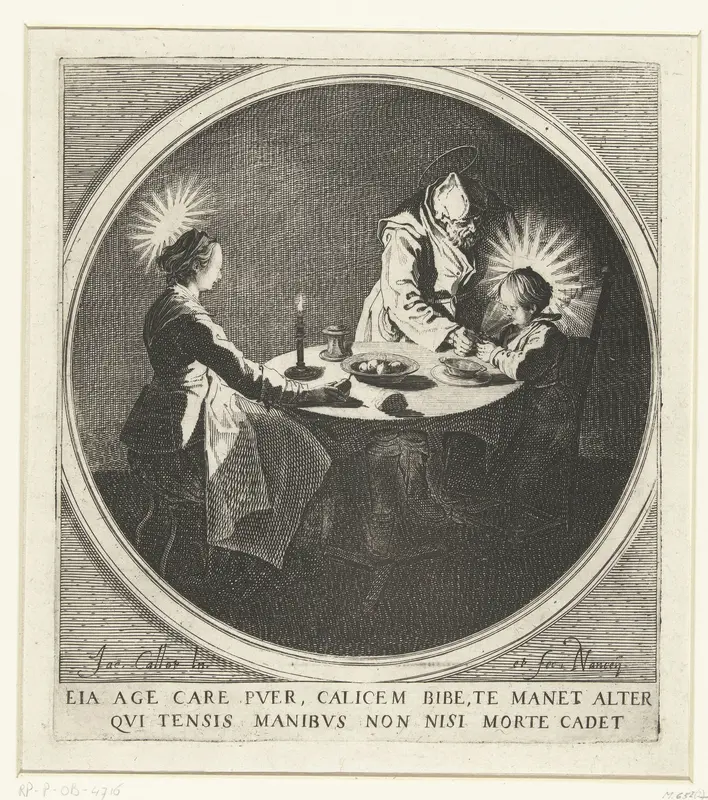 De Heilige Familie aan tafel Wall Art by Unknown - High-Resolution Digital Print