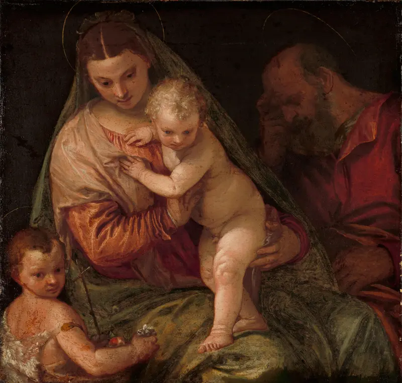 De heilige familie met de kleine Johannes Wall Art by Unknown - High-Resolution Digital Print