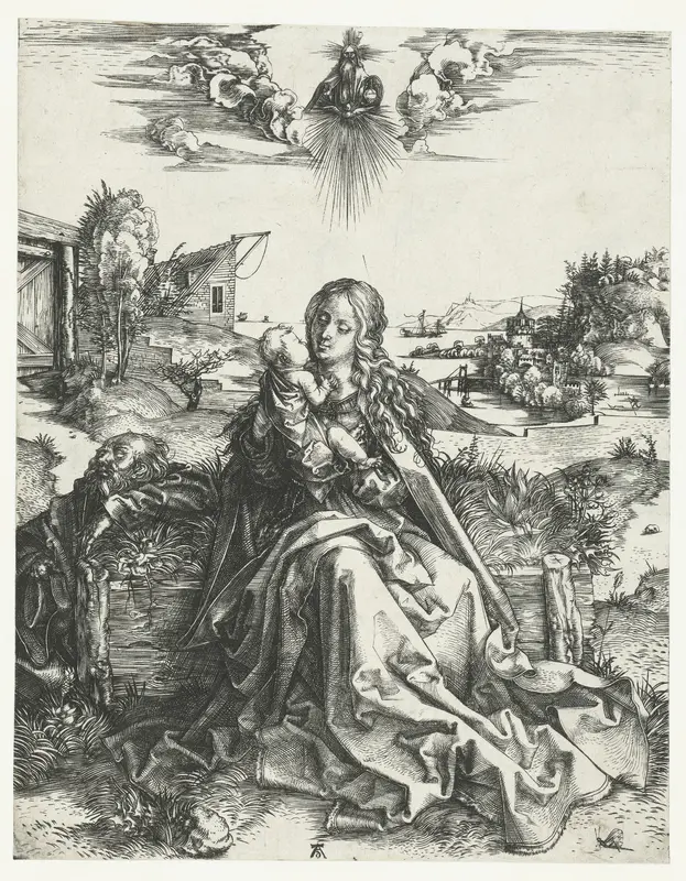 De Heilige Familie met de libelle Wall Art by Unknown - High-Resolution Digital Print