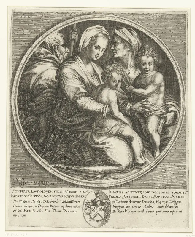De Heilige Familie met Elisabet en Johannes Wall Art by Jacques Callot - High-Resolution Digital Print