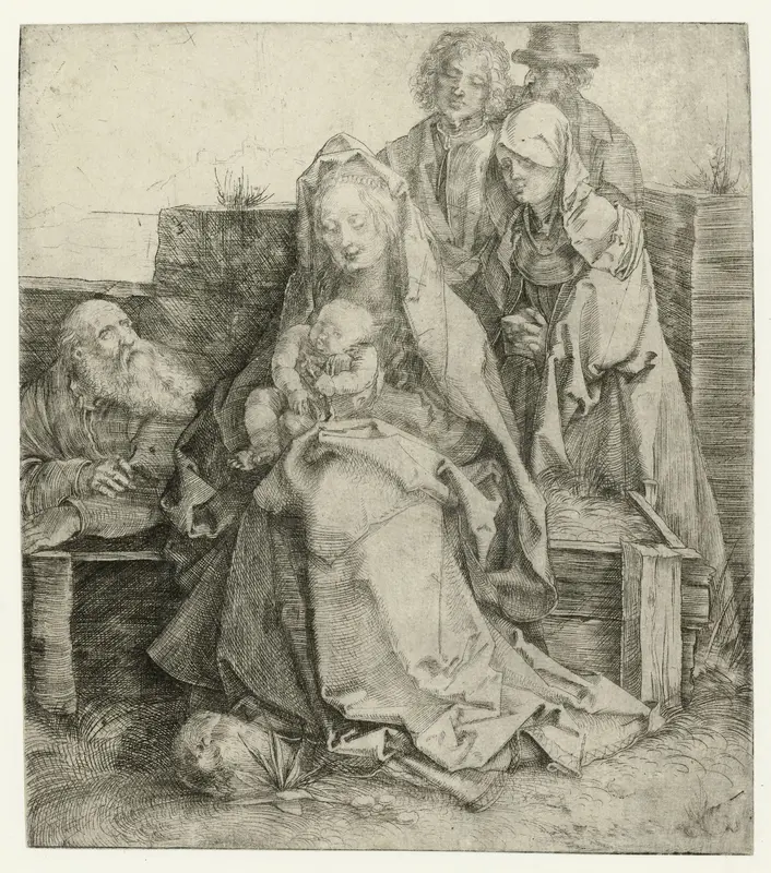 De Heilige Familie met Johannes de Evangelist, Maria Magdalena en Nicodemus Wall Art by Albrecht Dürer - High-Resolution Digital Print