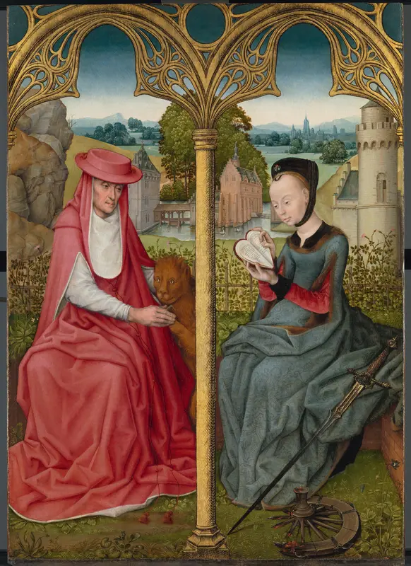 De heilige Hiëronymus en de heilige Catharina van Alexandria Wall Art by Unknown - High-Resolution Digital Print