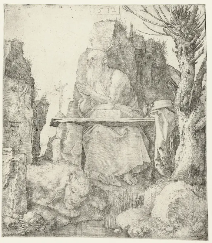 De Heilige Hiëronymus in de wildernis Wall Art by Unknown - High-Resolution Digital Print