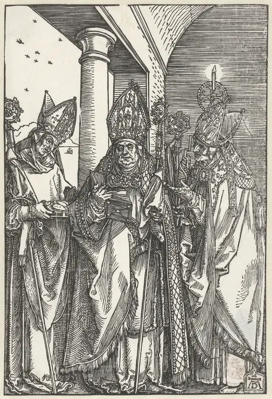 De Heilige Nicolaas, Ulrich van Augsburg en Erasmus Wall Art by Unknown - High-Resolution Digital Print