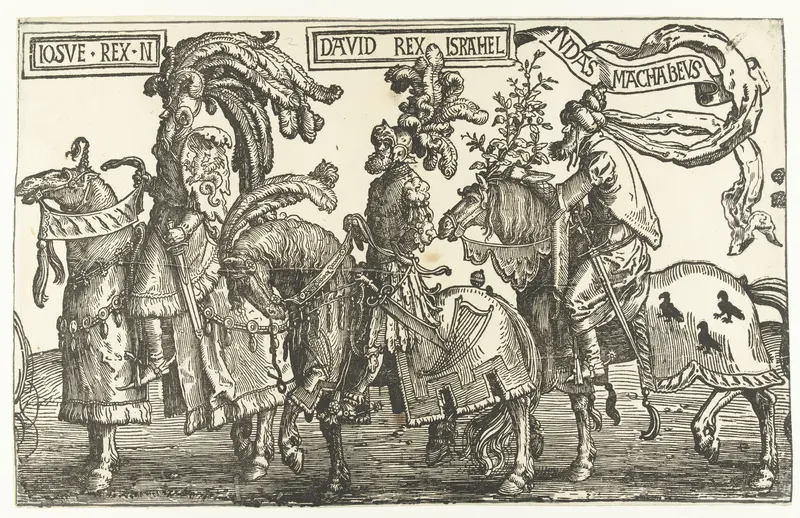 De helden Jozua, David en Judas de Makkabeeër Wall Art by Lucas van Leyden - High-Resolution Digital Print