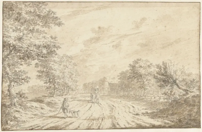 De Herenweg met het Posthuis Wall Art by Jacob Cats (1741-1799) - High-Resolution Digital Print