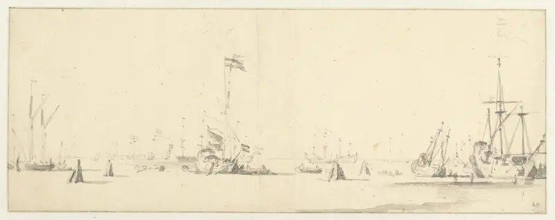 De Hollandse vloot voor anker Wall Art by Willem van de Velde (II) - High-Resolution Digital Print