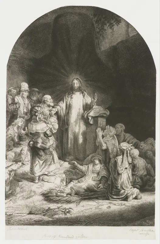 De Honderdguldenprent: de predikende Christus Wall Art by Rembrandt van Rijn - High-Resolution Digital Print
