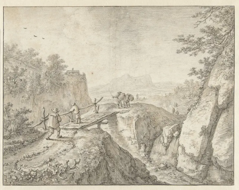 De houten brug Wall Art by Herman Saftleven - High-Resolution Digital Print