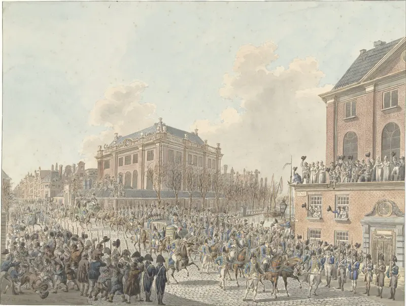 De inkomst te Amsterdam van Lodewijk Napoleon op 20 April 1808 Wall Art by Unknown - High-Resolution Digital Print